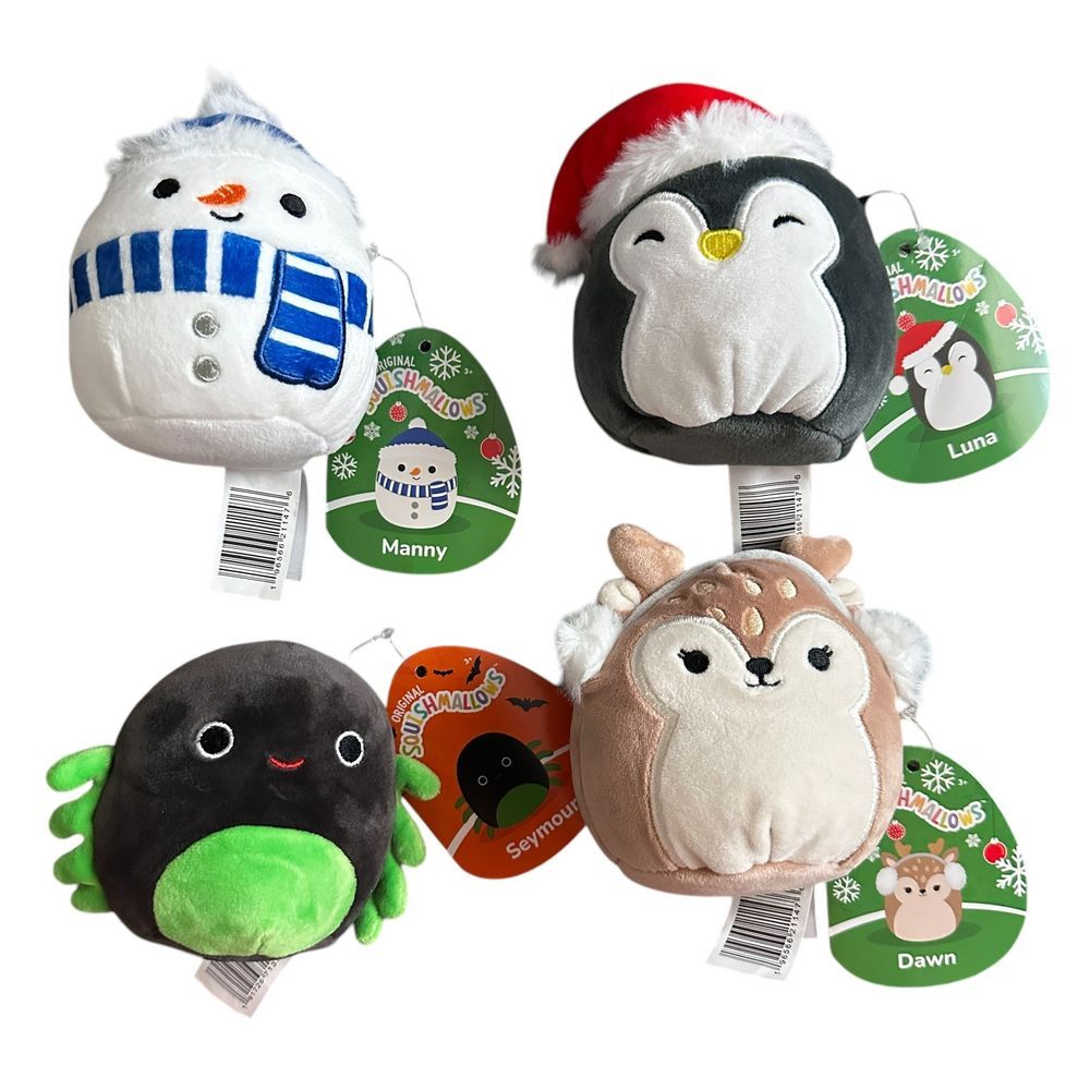 Squishmallows Kellytoy‎ 2023 Plush Luna Manny Dawn Seymour Lot Of 4 New